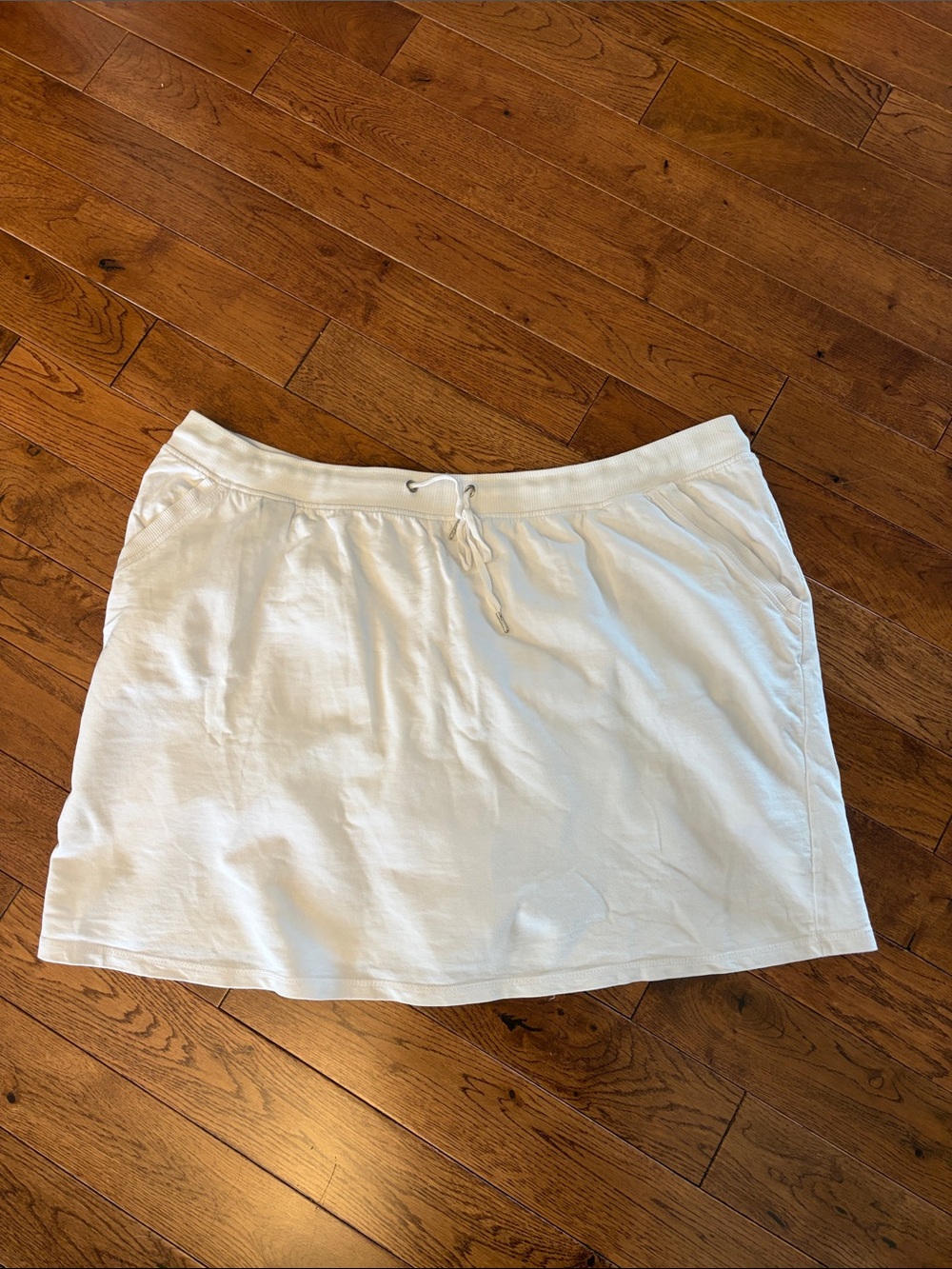 Casual Drawstring Mini Skirt in Cream